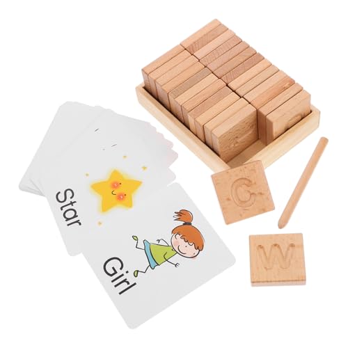 FELTECHELECTR 1 Set Buchstaben Suchkarten Rechtschreibspiel Kinderspielzeug Kleinkind Spielzeug Lern Buchstabenblock Alphabet Spielzeug Englisch Rechtschreibspielzeug Alphabet von FELTECHELECTR