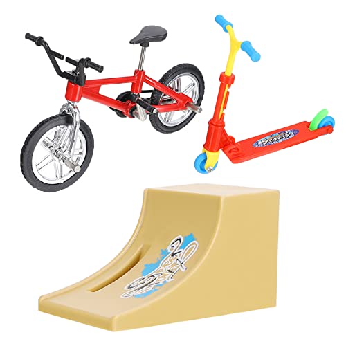 FELTECHELECTR Mini Finger Toys Set Tragbares Finger Scooter Bike Ramp Set Für Finger Sportspiele Ideales Geschicklichkeitsspielzeug Für Und Erwachsene Fördert Die Hand Augen Koordination von FELTECHELECTR