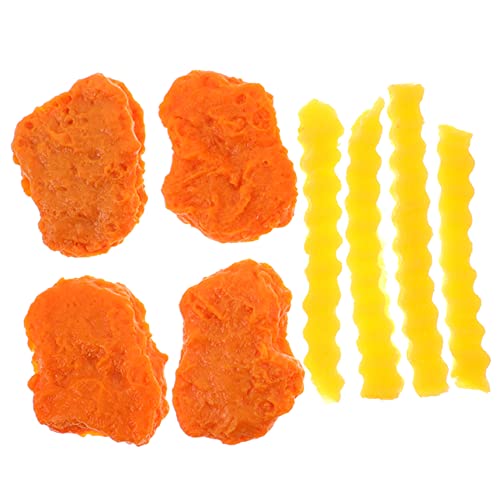 FELTECHELECTR 1 Set Gefälschte Chicken Nuggets Und Pommes Frites Neuartiges Lebensmittelmodell Ladenbedarf Simuliertes Lebensmittelmodell Simulierte Gebratene Chicken Nuggets von FELTECHELECTR