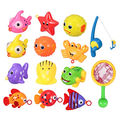 FELTECHELECTR 1 Set Kinder Bade Angelspielzeug Set Lustiges Wasserspielzeug Für Kinder Farbige Angelruten Und Fische Ideales Badespielzeug Für Die Badewanne Und Den Pool Spaß Für Kleinkinder von FELTECHELECTR