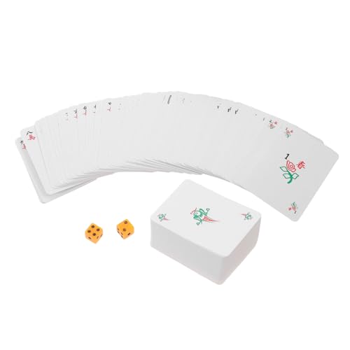 FELTECHELECTR 1 Set Mahjong Poker PVC Mahjong Kartenset Interessantes Mahjong Kartenset Mahjong Karte Für Zu Hause Mahjong Kartenspielzeug Tragbares Mahjong Kartenset Mahjong Karten von FELTECHELECTR