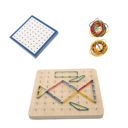 FELTECHELECTR 1 Set Mathe Stecktafel Aus Holz Geoboard Rätsel Geoboard Spielzeug Geometrie Lernspielzeug Kreatives Geoboard Stecktafel Lernspielzeug Primäre Mathematik Nagelplatte von FELTECHELECTR