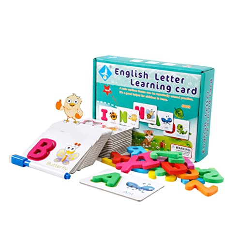 FELTECHELECTR 1 Set Pädagogisches Spielzeug Puzzle Spielzeug Spielzeug Wörter Rechtschreibung Spiel Rechtschreibung Wörter Kognitives Spielzeug Alphabet Karte Aus Holz Grün von FELTECHELECTR