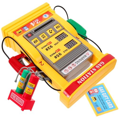 FELTECHELECTR 1 Set Tankstellen Spielzeug Kinder Zapfsäulen Spielzeug DIY Montagespielzeug Vorgeben Tankstelle Sandtisch Modell Spielzeug Gaspumpe Miniatur Feuerlöscher Kinder von FELTECHELECTR