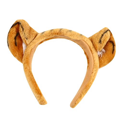 FELTECHELECTR 1 Stk Stirnband gummiartig Stirnbänder Tigerkostüm Tigerohren Halloween-Requisiten haarschmuck tier haarreif kuscheltier kreative Kopfbedeckung Haare für Plüsch Brown von FELTECHELECTR