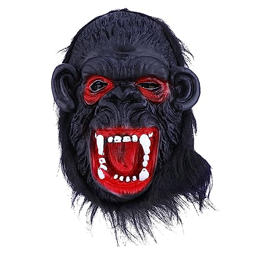 FELTECHELECTR 1 Stück Halloween Gorilla Maske Gruselige Anziehmaske Mit Großem Mund Für Horror Performances Und Partys Schwarz Perfektes Kostümzubehör Für Unvergessliche Halloween Nächte von FELTECHELECTR