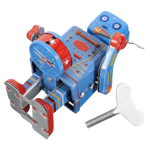 FELTECHELECTR 1 Stück Vintage Aufziehspielzeug Uhrwerk Trommelroboter Aus Weißblech Klassisches Antikes Spielzeug Für Kinder Nostalgische Kindheitserinnerung Perfekt von FELTECHELECTR