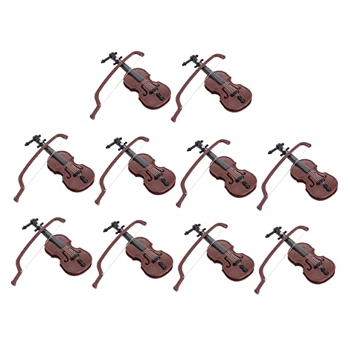 FELTECHELECTR 10 Sätze Geigenornamente Gefälschtes Geigenmodell Mini-möbel Geigenschmuck Mini-Violine-Modell Simulation Geige Ornament Dekoratives Geigenmodell Mini-Violine- Miniaturen Harz von FELTECHELECTR