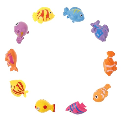 FELTECHELECTR 10 Stück Mini Cartoon Fische Kunststoff Figuren Mikro Landschaft Aquarium Deko Szenen Requisiten Für Kinder Basteln Und Dekorationen von FELTECHELECTR