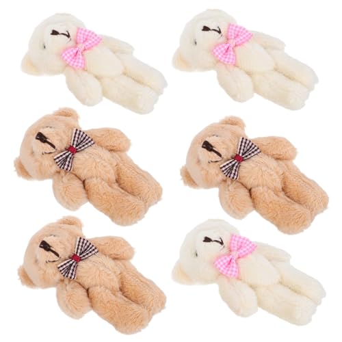 FELTECHELECTR 10 Stück Mini Plüschbärenpuppe Miniatur Kuscheltiere Kleine Bären Puppen Bärenpuppe Tier Schlüsselanhänger Mini Bärenfiguren Mini Kuscheltiere B Winzige von FELTECHELECTR