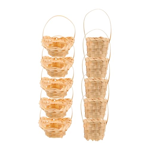 FELTECHELECTR 10 Stück Miniatur Puppenhaus Körbchen Handgeflochtene Rattan Aufbewahrungskörbe mit Griff Vielseitige Mini Dekoration für Frühlings-Eier Bastelbedarf und Puppenhaus Zubehör FELTECHELECTR 10 Stück Miniatur Puppenhaus Körbchen Handgeflochtene Rattan Aufbewahrungskörbe mit Griff Vielseitige Mini Dekoration für Frühlings-Eier Bastelbedarf und Puppenhaus Zubehör von FELTECHELECTR
