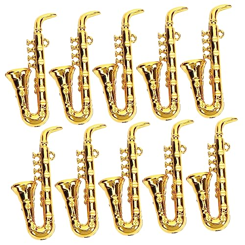 FELTECHELECTR 10 Stück Musikinstrument Modell Musikspielzeug Miniatur Saxophon Modell Miniatur Saxophon Spielzeug Miniatur Instrument Miniatur Saxophon Requisite Kleines Saxophon von FELTECHELECTR