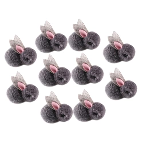 FELTECHELECTR 10St Plüsch Häschen Mädchen Spielzeug krabbelndes Babyspielzeug Meerschweinchen Puppen Bunny pummeluff Kuscheltier Mini-Plüschkaninchenpuppe Bastelprojekte für Erwachsene Grey von FELTECHELECTR