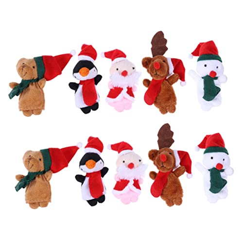 FELTECHELECTR Weihnachtsfingerpuppen Set üsch Figuren Weihnachtsmann Rentier Und Schneemann Lernspielzeug Für Handpuppen Für Geschichten Und Rollenspiele von FELTECHELECTR