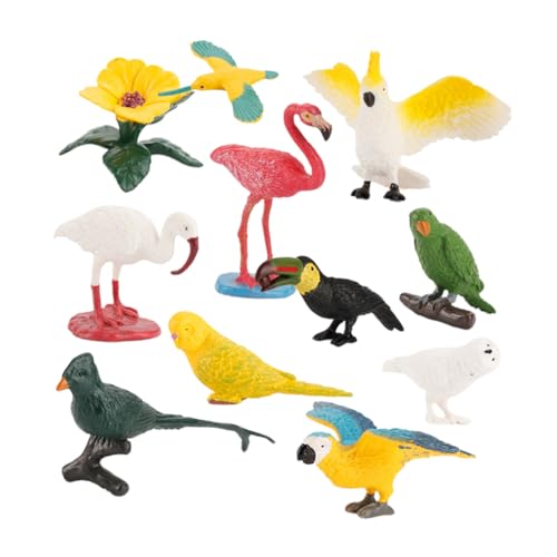 FELTECHELECTR 10st 10 Stück Mini-vogelmodell Papageienspielzeug Für Kinder Lernspielzeug Für Kinder Realistische Tierfiguren Miniatur-Flamingo Simulation Vogel Tierspielzeug Mini-vogelfiguren von FELTECHELECTR