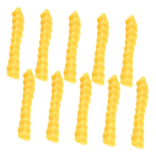 FELTECHELECTR 10st Gefälschte Pommes Frites Realistisches Huhn Simulation Essen Realistisch Aussehende Chips Künstliche Pommes Frites Hühnchen Pommes Pommes-Modell Pommes Frittes PVC Yellow von FELTECHELECTR