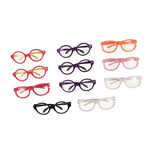 FELTECHELECTR 11St Puppenbrille Puppen kinderpuppe Modeaccessoires für Puppen Leichtgewichtige Brillen kinderbrille puppenkleidung Anziehbrille aus Kunststoff Brille Plastik von FELTECHELECTR