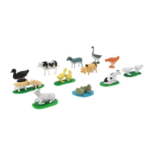 FELTECHELECTR 12 Stück Simulierte Tiere Spielzeug Kuchendekoration Bauernhoftiere Figur Pädagogische Figur Kuchenaufsatz Figur Tiere Kuchenaufsatz Mini Nutztiere Bauernhoffiguren von FELTECHELECTR