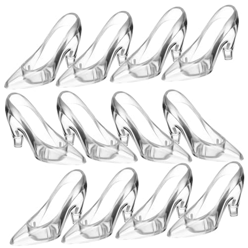 FELTECHELECTR 12 Stück Transparente Kristallschuhe Dekorationen Für Partys High Heels Dekorationen Und Slipper Dekorationen Ideal Für Besondere Anlässe Verleiht Jedem Schuh Einen von FELTECHELECTR