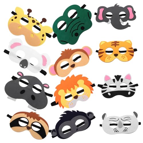 FELTECHELECTR Wiederverwendbare Filzmasken Für Tier Themenmasken Für Halloween Und Kostümpartys Cartoon Design Ideales Cosplay Zubehör Für Kleine Tierfreunde von FELTECHELECTR