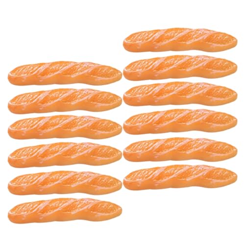 FELTECHELECTR 12St Nachgemachtes langes Baguette Puppe Essen Mini-Laibpfanne Plüsch Thermal- deko praktisch Simulation Lebensmittelmodell Mini-Hausverzierung Minibrot Harz Orange von FELTECHELECTR