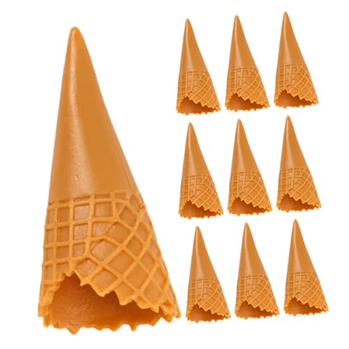 FELTECHELECTR 12st Knuspriger Eiswaffeln Mini Miniatur Essensrequisiten Creme Künstlich Kleines Eistütenmodell Zapfen Kinderspielzeug Gefälschte Eiswaffel Gefälschte Süßigkeiten Deko PVC von FELTECHELECTR