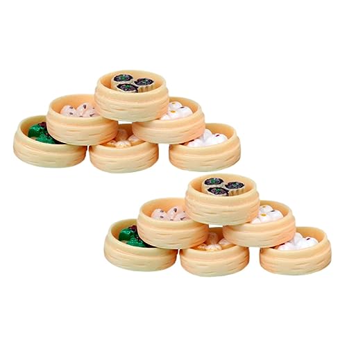 FELTECHELECTR 12st Simulation Kleines Dampfbrötchen Mini-Essen Mini-dampfbrötchen-Modell Mini-basteldekore Miniatur-dampfbrötchenmodell Mini-Food-Requisite Food-Modell Harz von FELTECHELECTR