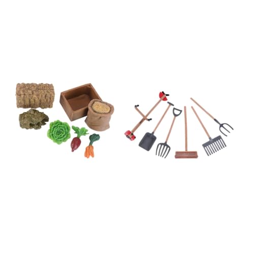 FELTECHELECTR 13-Teiliges Set Garten-Werkzeug-Ornament Bauernhof- Mini-Zen-Garten-Sandkasten Kinder spielsachen bauernhofspielzeug DIY-Werkzeugmodell nachgeahmte Werkzeuge Handwerk PVC von FELTECHELECTR