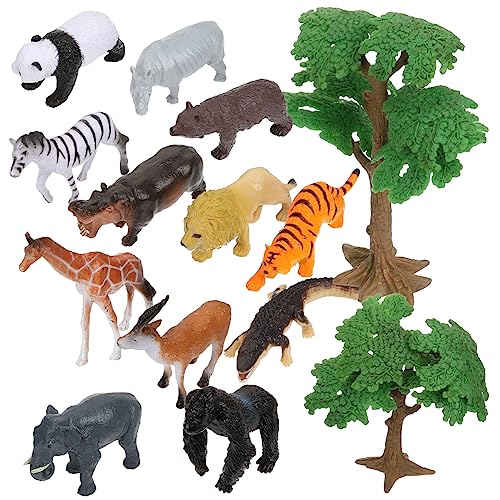 FELTECHELECTR 14St Sandtischverzierungen Waldtierfiguren Miniatur-Wildtierspielzeug Tigerfiguren Spielzeug für Kinder kinderspielzeug Dschungeltierfiguren Mikro-Szenen-Layout-Requisite Plastik von FELTECHELECTR