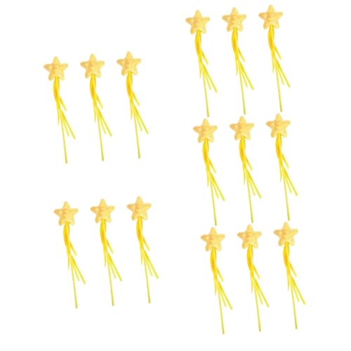 FELTECHELECTR 15 STK Zauberstab Party-Cosplay-fee-zauberstäbe Banddesign Kleinkindspielzeug Zauberstäbe Für Mädchen Sternenstäbe Feenstab-Set Stern Spielzeug Für Babys Feenstäbe Plastik Yellow von FELTECHELECTR