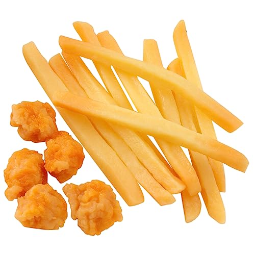 FELTECHELECTR 15St Pommes-Modell Künstliches Hühnchen-Popcorn Simulieren Sie gefälschtes Essen Realitätsnah Lebensmittelattrappe Modelle Spielzeugnahrung für Kleinkinder gefälschte Pommes Frites von FELTECHELECTR