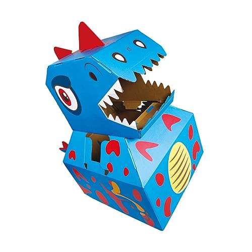 FELTECHELECTR 1Stk Dinosaurier-Modell Puzzle für Kinder tragbarer Karton Kinderkleider Kinder bastelset basteln für Kinder Dinosaurierkarton aus Papier Interaktives Spielzeug für Kinder Blue von FELTECHELECTR