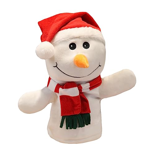 FELTECHELECTR 1Stk Santa Handpuppe Weihnachtsfingerpuppen Fingerpuppe für Kinder interaktives Spielzeug Kinder Puppen Schneemann-Fingerspielzeug für Kinder Schneemann-Fingerpuppenspielzeug Weiß von FELTECHELECTR