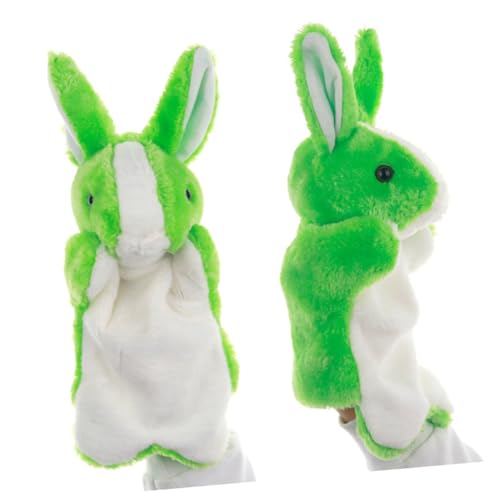 FELTECHELECTR 1stk Geschichte Erzählende Marionette Hasenpuppenspielzeug Tierisches Handpuppenspielzeug Hasenhandpuppe Kaninchenspielzeug Tierische Familienfigur Häschen Gefüllter Plüsch Green von FELTECHELECTR