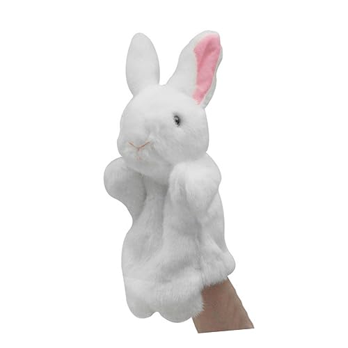 FELTECHELECTR 1stk Handpuppen Für Kinder Menschlich Hase Handpuppe Ostern Ausgestopft Marionette Tiere Spielzeug Handpuppe Hase Plüsch Dinosaurier Kaninchen Fuchs Hasenpuppenspielzeug Weiß von FELTECHELECTR