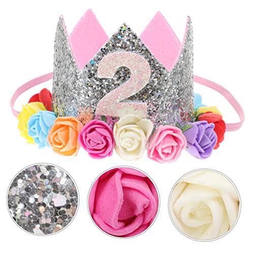 FELTECHELECTR 1stk Hut Aus Künstlichen Blumen -geburtstags-tiara-hut Kleinkind Geburtstag Mädchen Geburtstag Kopfschmuck 2. Stirnbänder Jungen Hüte Kinderkrone Hundemütze Goldpudertuch von FELTECHELECTR