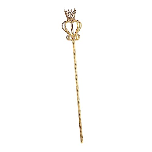 FELTECHELECTR 1stk Kronen Zepterspielzeug Party Zauberstab Eleganter Prop-Stick Chipstütenhalter Für Party -meilenstein-Requisiten Kostümzubehör Dekorativer Spazierstock Stahl Golden von FELTECHELECTR