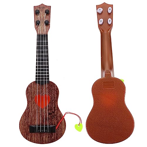 FELTECHELECTR 1stk Ukulele Handgehaltenes Musikspielzeug Für Kinder Musikspielzeug Für Kindergitarre Musikalisches Spielzeug Für Kinder Kindergitarre Für Jungen Mini-Instrument Plastik Coffee von FELTECHELECTR