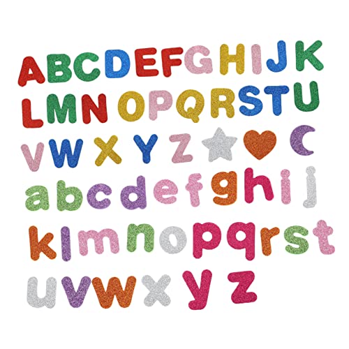 FELTECHELECTR 2 Kleinbuchstaben Aufkleber Nagelaufkleber Kinderaufkleber Dekorative Aufkleber Dekorationsaufkleber Alphabet Aufkleber DIY Aufkleber Glitzerpulver Aufkleber Buntes Eva von FELTECHELECTR