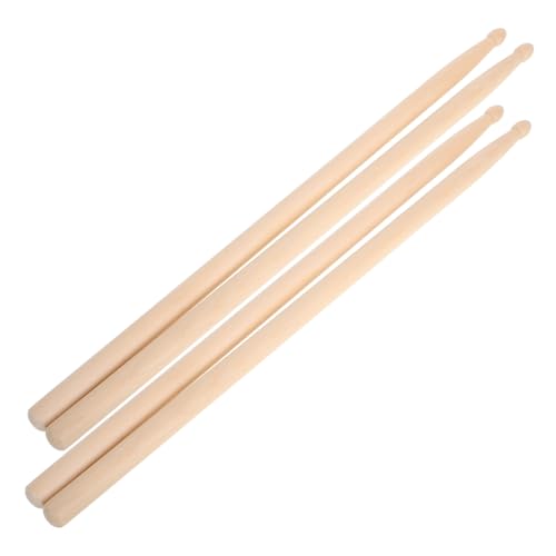 FELTECHELECTR 2 Paar Natürliche Holz Drumsticks 5A Drum Sticks für Anfänger Profis Glatte Oberfläche Musik Instrument von FELTECHELECTR