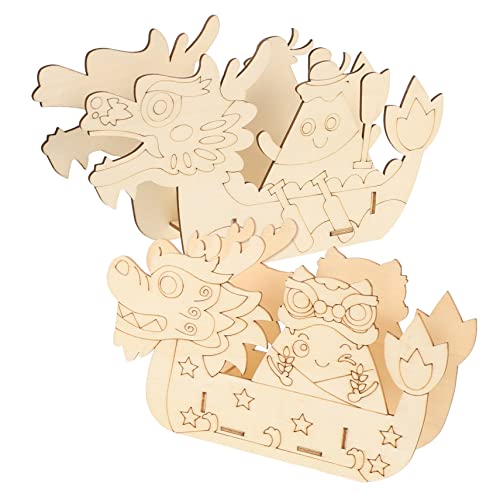 FELTECHELECTR 2 Sätze 3D-Schiffspuzzle 3D-Puzzle-Schiff Puzzle-Spielzeug 3D unbemaltes Bootspuzzle Kinder bastelset basteln für Kinder für Kinder Kindermodell-Puzzle-Spielzeug Holz von FELTECHELECTR