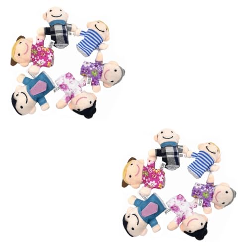 FELTECHELECTR 2 Sätze 6Tlg Fingerpuppen für Kinder fingerpuppen-Set Handpuppen für Kinder Puppen für Kinderanimation Mini gefüllt Kuscheltiere für Kinder Puppe Fingerpuppen Familie Fingerpuppen von FELTECHELECTR