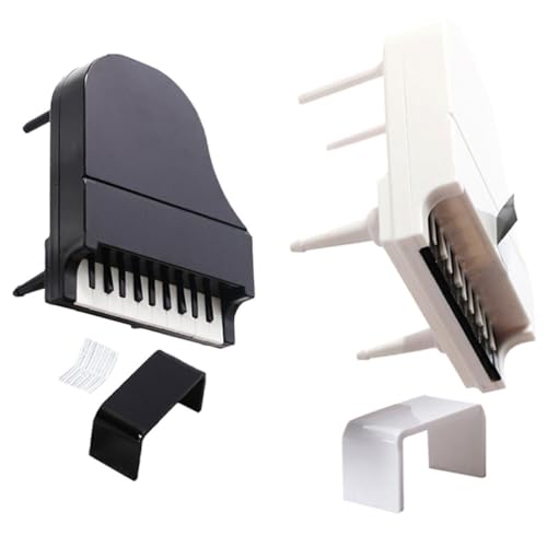 FELTECHELECTR 2 Sätze Puppenhaus-Klavier Miniaturen Tastenklavier Mini-frösche Klavierständer Mini-hausdekoration Mini-Piano-Modell Zubehör Für Puppenhäuser Mini-möbelmodell von FELTECHELECTR