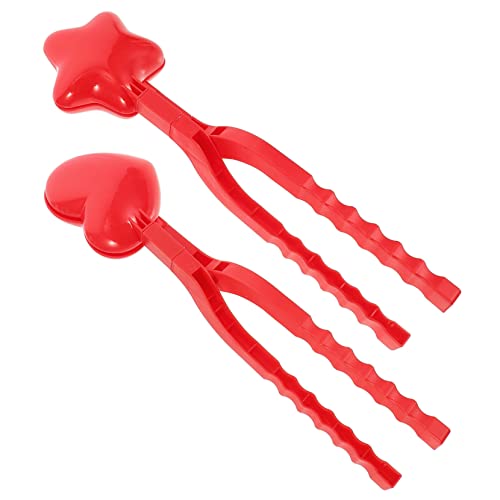 FELTECHELECTR 2 Satz Schneeballform Schneekegelhersteller Schneeclip Schneedecke EIS schneeballzange schneeballmacher Zubehör für Schneeballschlachten Schneeball-Clip Plastik rot von FELTECHELECTR