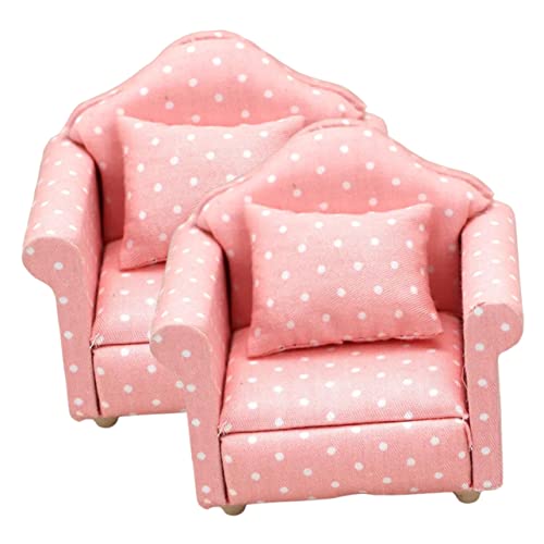 FELTECHELECTR 2 Sets Miniatur Puppencouch Mit Sofakissen Modernes Puppenhaus Zubehör Für Miniaturpuppen Ideales Wohnzimmer öbel Set Für Und Puppenliebhaber von FELTECHELECTR