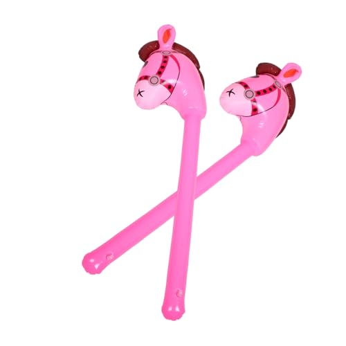 FELTECHELECTR 2 Stück Aufblasbarer Pferdekopf Für Kinder Spielzeug Cowboy Kostüme Aufblasbares Kinderkostüm Ornament Aufblasbares Weihnachtskostüm Tierkostüme Duschparty Rosa Pvc von FELTECHELECTR