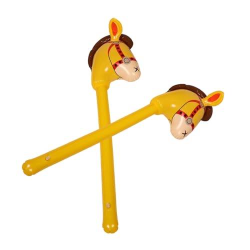 FELTECHELECTR 2 Stück Aufblasbarer Pferdekopf Für Kinder Weihnachts Aufblaskostüm Cowboy Spielzeug Cowboy Kostüme Ornament Kinder Tierkostüme Bekleidung Pferdekopf Kostüm Pvc Gelb von FELTECHELECTR