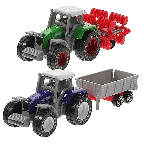 FELTECHELECTR 2 Stück Bauernhofwagen Spielzeug Babyspielzeug Babyauto Spielzeug Technik LKW Spielzeug Traktor Modell LKW Spielzeug Kleinkind LKW Kit Spielzeug LKW Kinder LKW Auto Spielzeug BAU von FELTECHELECTR