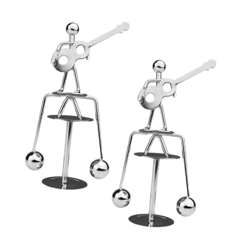 FELTECHELECTR 2 Stück Eisen Schmuckstücke Metall Gitarre Und Mann Modell Physik Balancing Spielzeug Einfache Dekoration Physik Balancing Dekor Gitarre Und Mann Skulptur Kreative von FELTECHELECTR