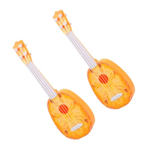 FELTECHELECTR 2 Stück Fruchtgitarre Kinderspielzeug Lernspielzeug Gitarre Spielzeug Mini Frucht Ukulele Spielzeug Musikinstrumente Spielzeuggitarre Kleinkind Gitarre Frühes Lernen von FELTECHELECTR